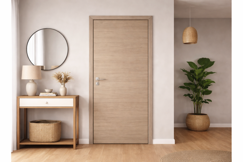 porte stratifiée dans un salon